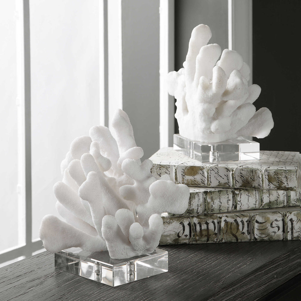 White Coral Bookends