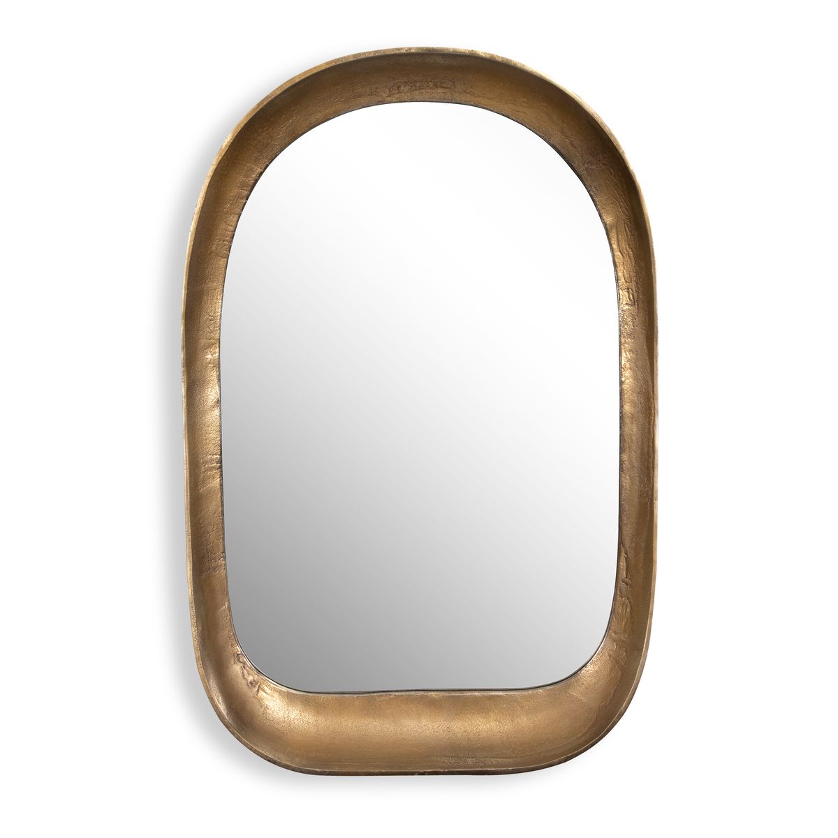 Brass Arched Mirror.