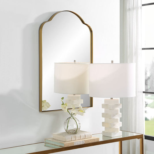 Brass Arched Gold Mirror