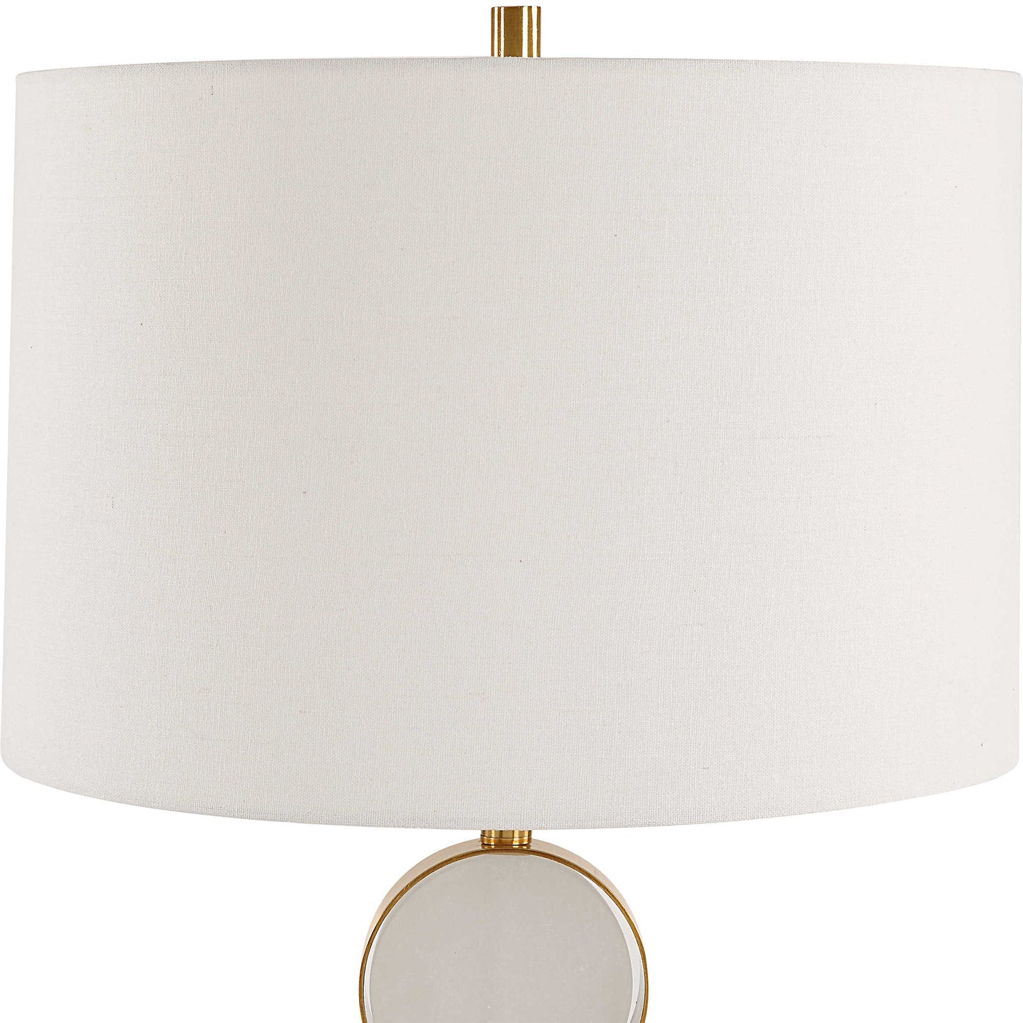 Brass White Table Lamp.
