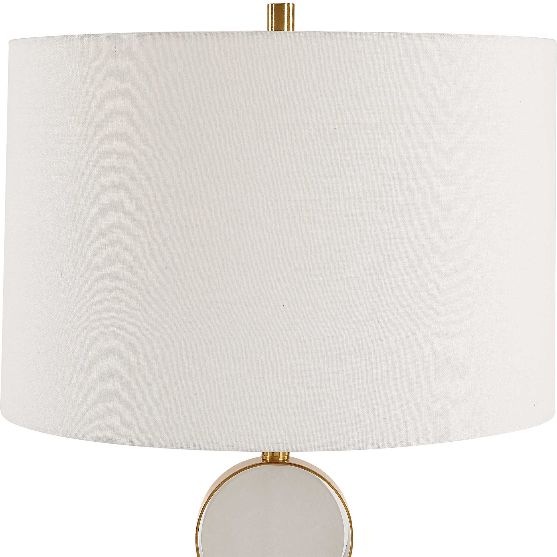 Brass White Table Lamp.