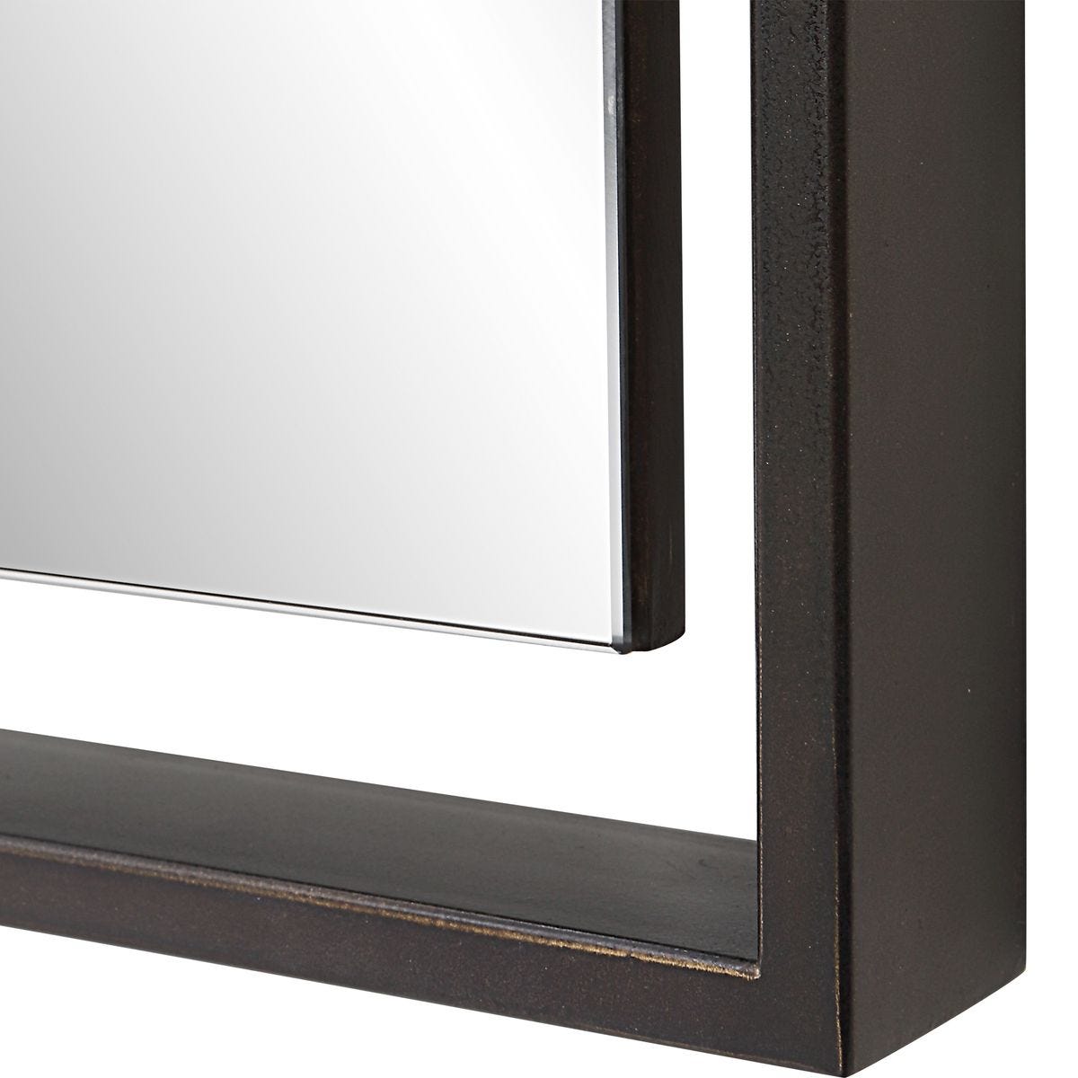 Bronze Rectangular Mirror | Aged Iron Frame 30x50 Vertical