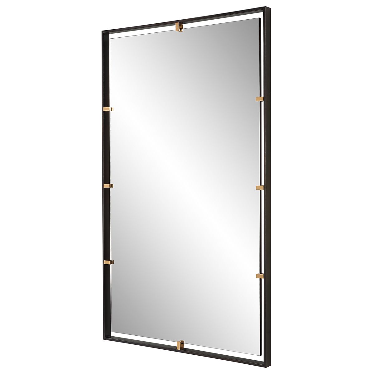 Bronze Rectangular Mirror | Aged Iron Frame 30x50 Vertical