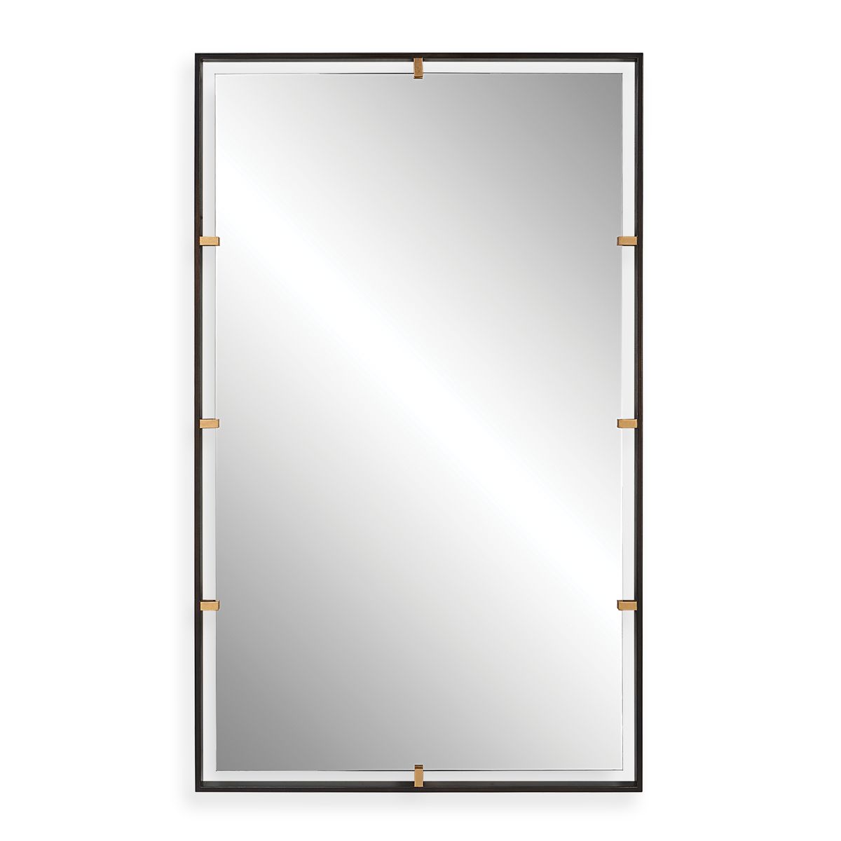 Bronze Rectangular Mirror | Aged Iron Frame 30x50 Vertical