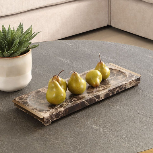 Marble-patterned rectangular platform on a white background