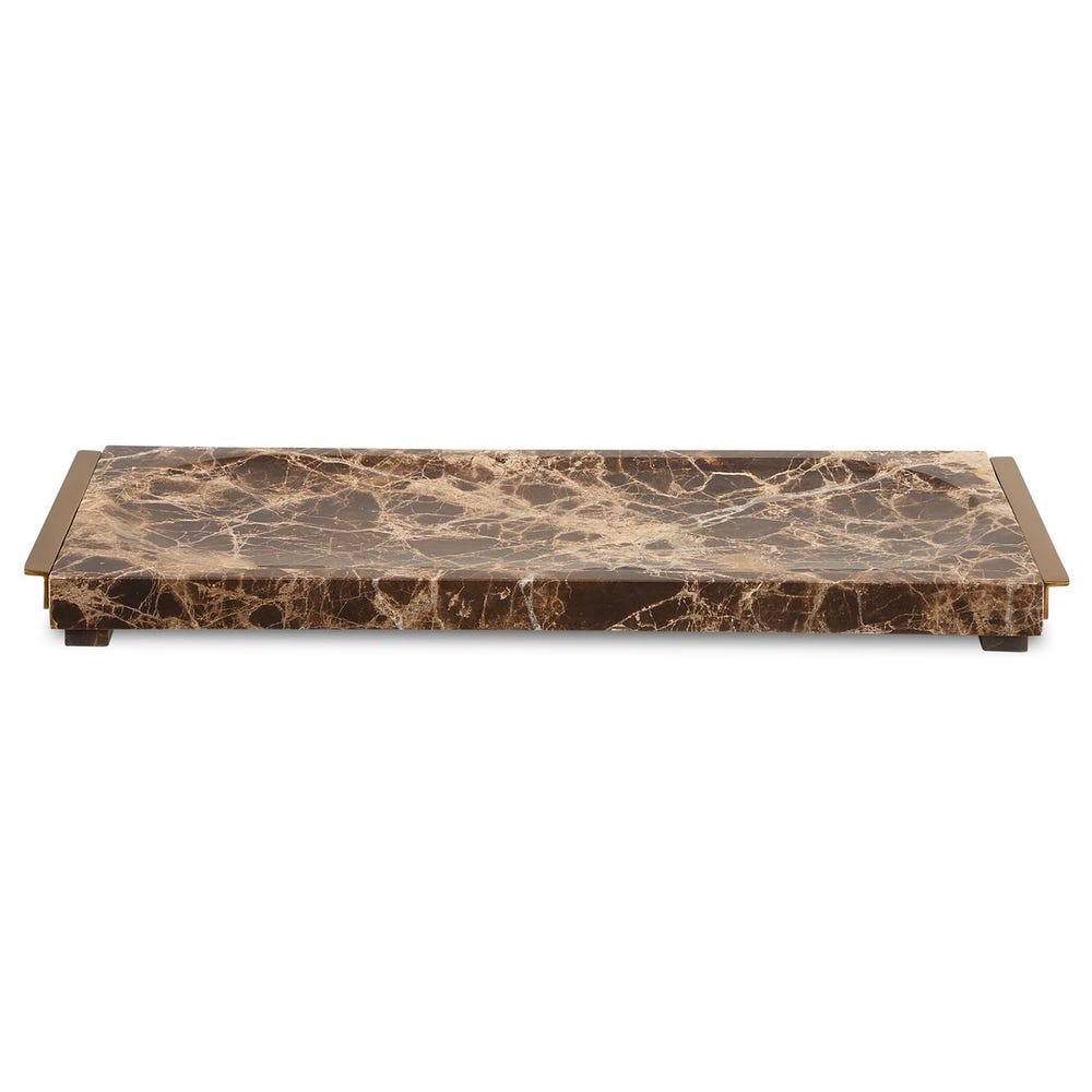 Marble-patterned rectangular platform on a white background
