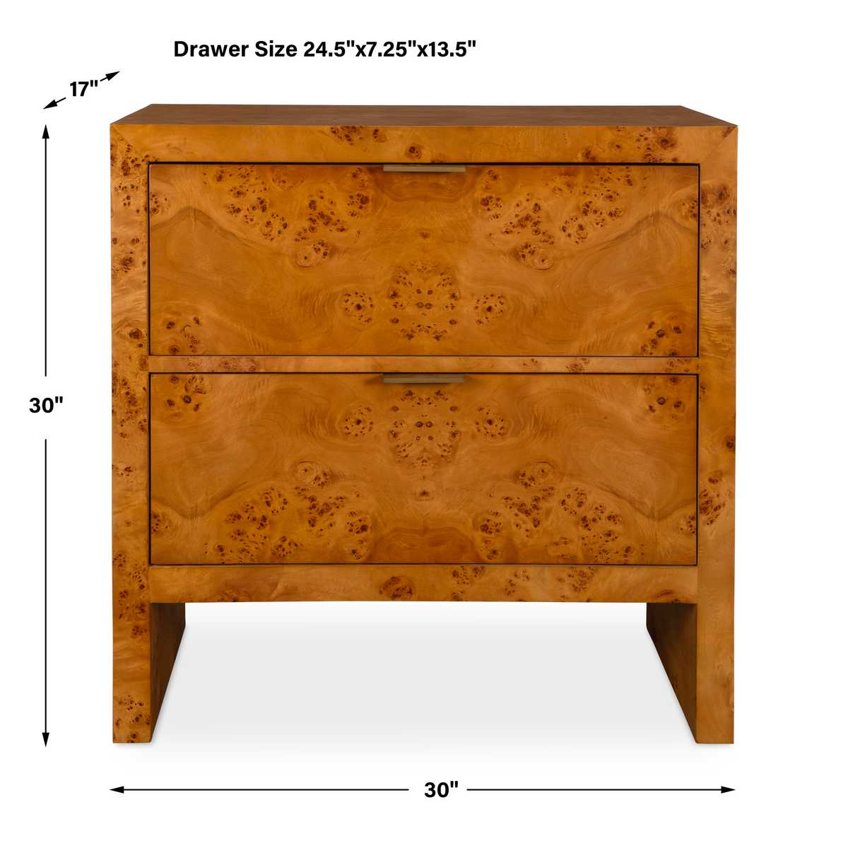 Burl wood dresser.