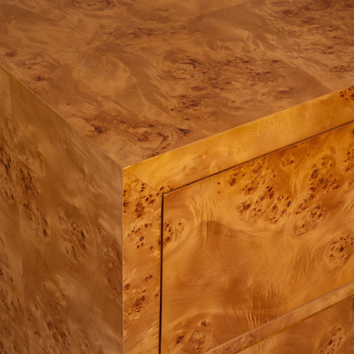 Burl wood dresser.