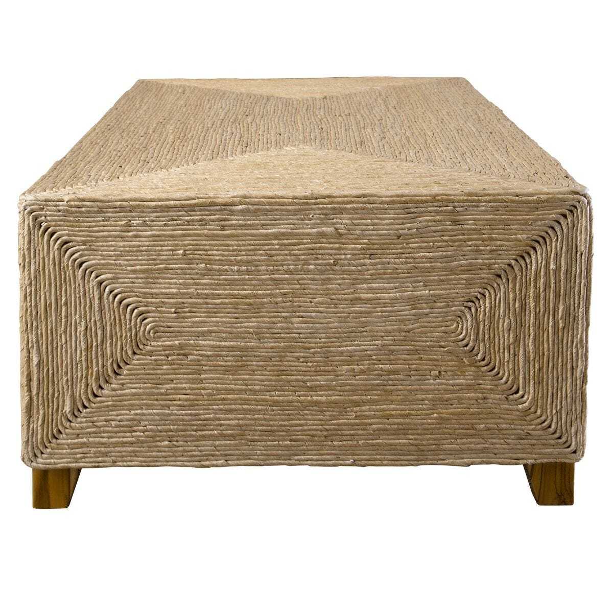 Textured ottoman with wavy pattern on a white background