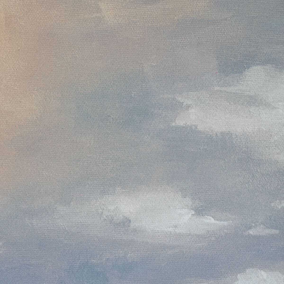 Cloudy sky with a gradient of blue and gray tones.