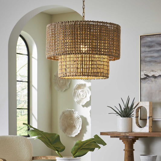 Coastal Pendant Lighting in Living Room.