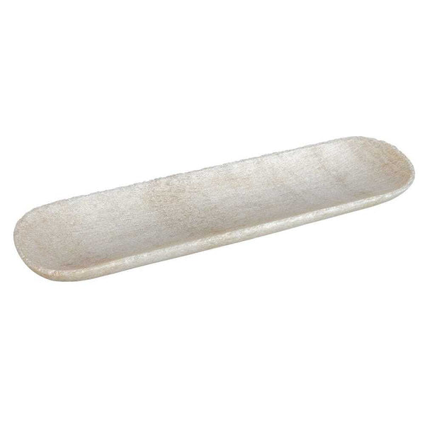 Long, narrow stone on a white background