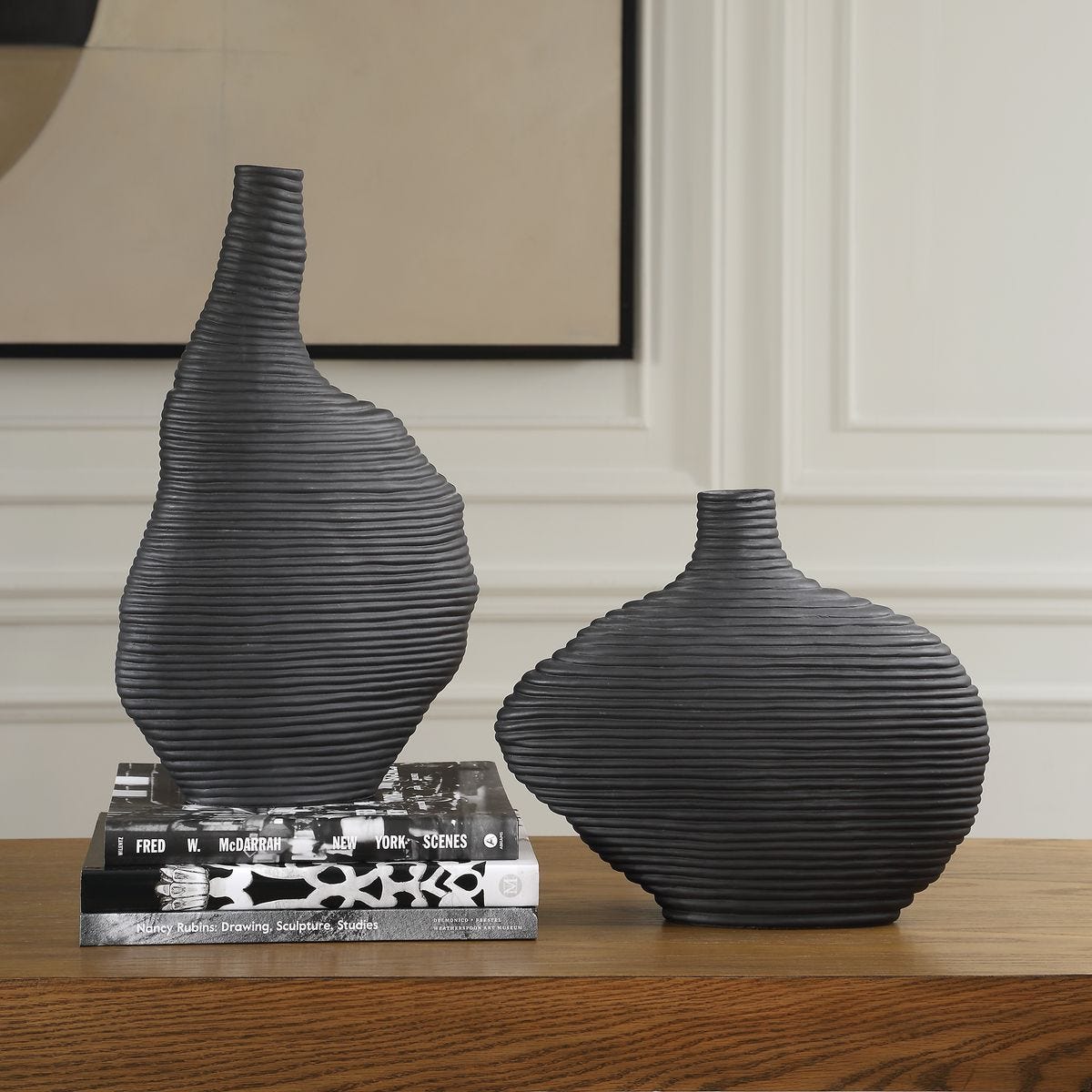 Contemporary ceramic vases.