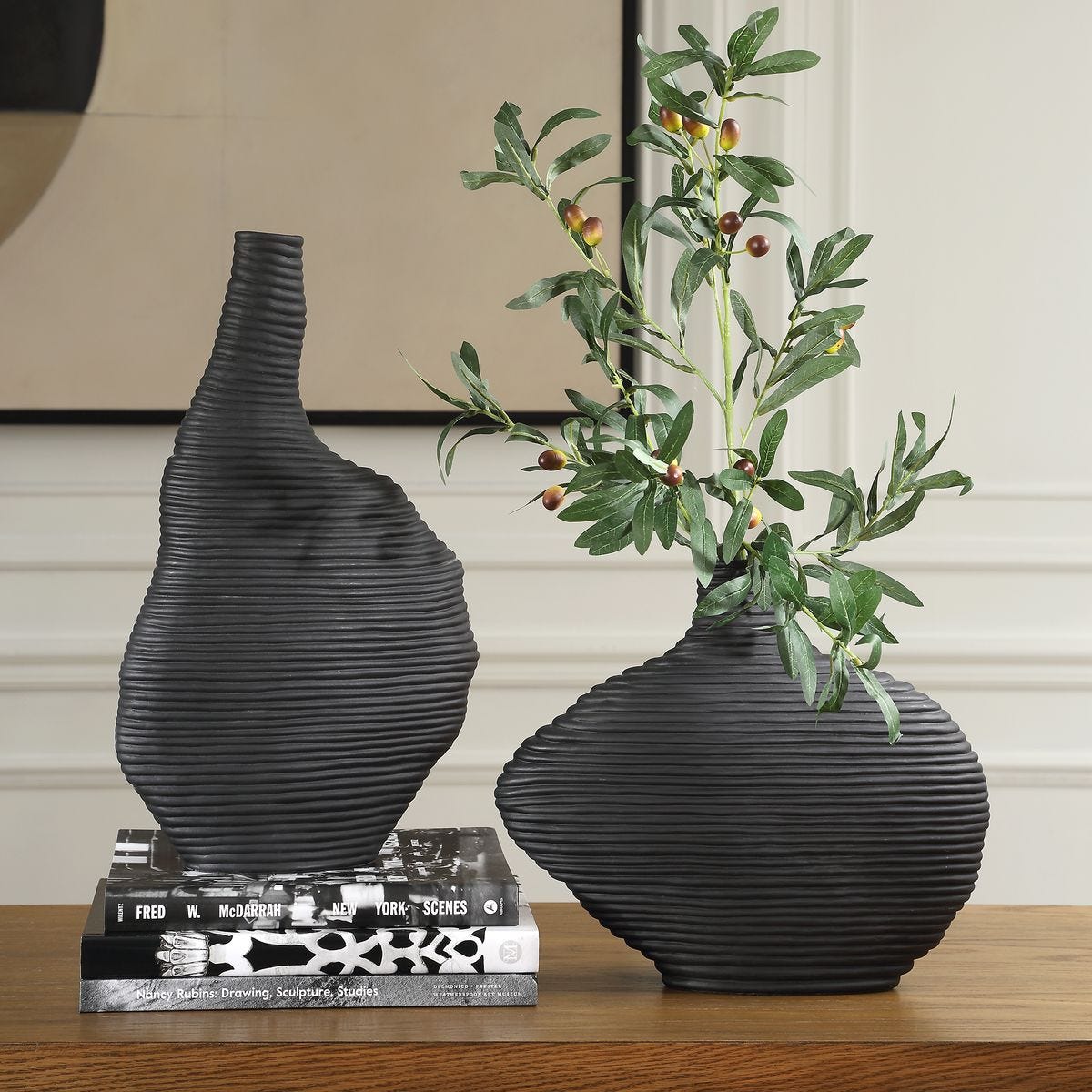 Contemporary ceramic vases.