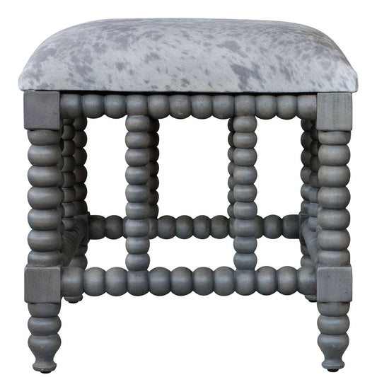 Cowhide Print Ottoman