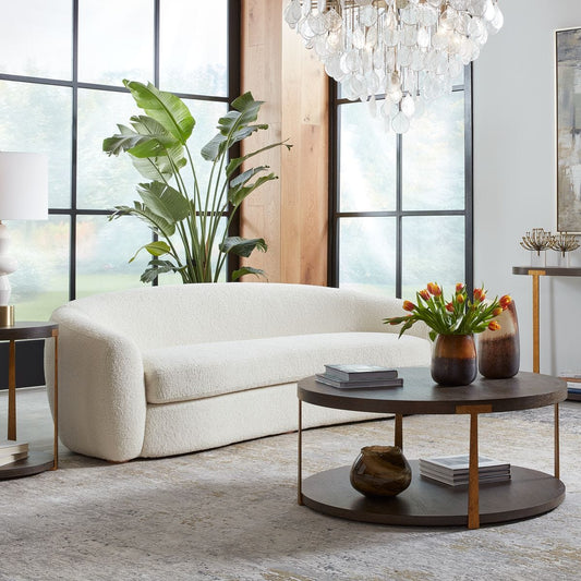 Beige sofa on a white background