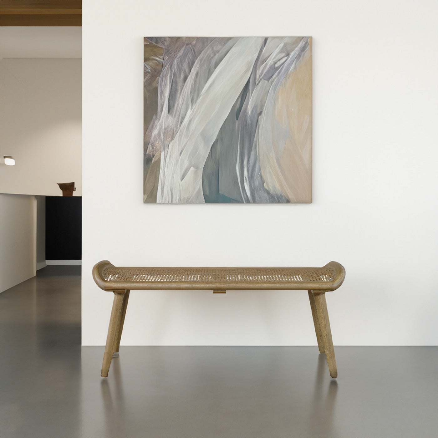 Curved Wooden Bench