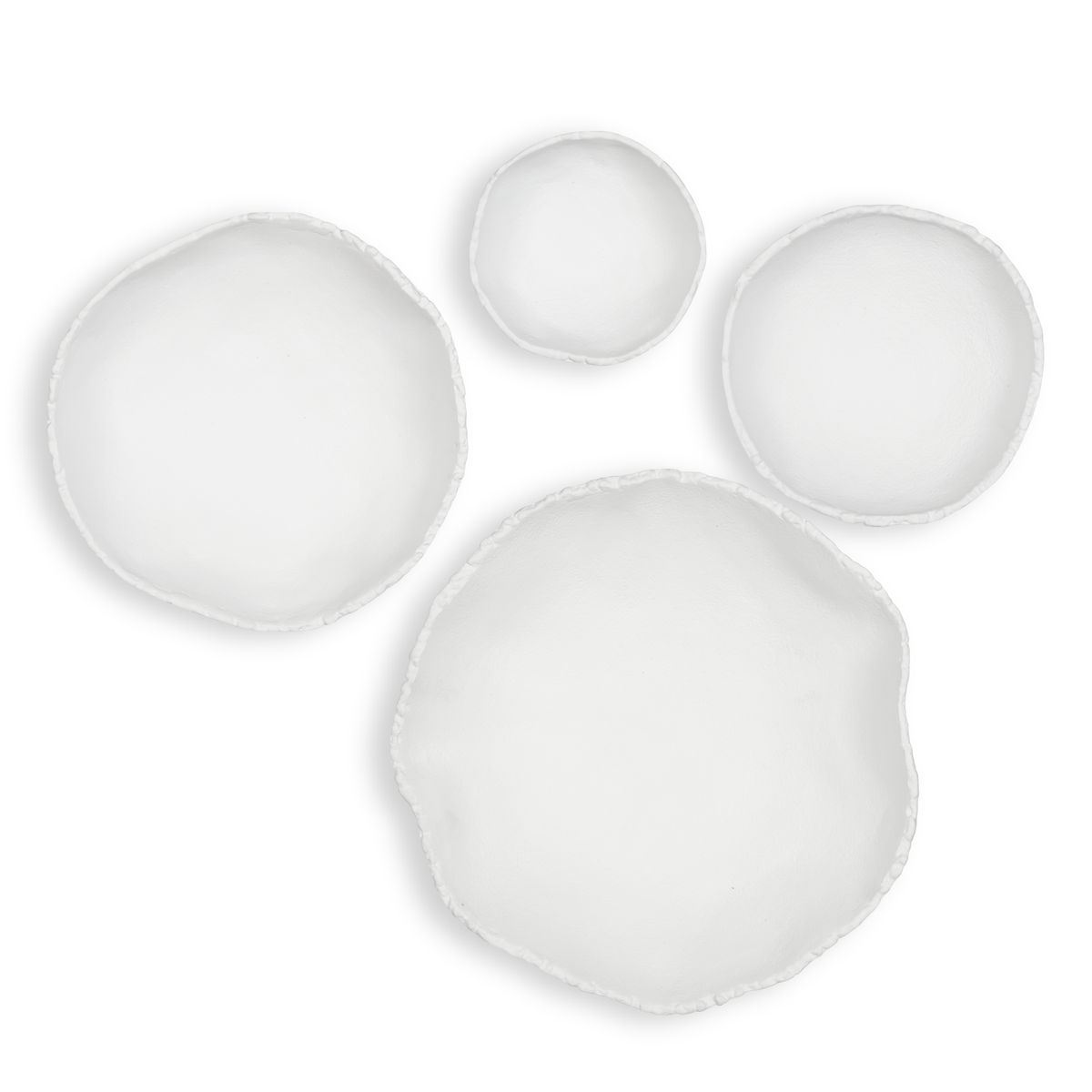 Lucky Coins Indoor-Outdoor Metal Wall Decor, White, S/4