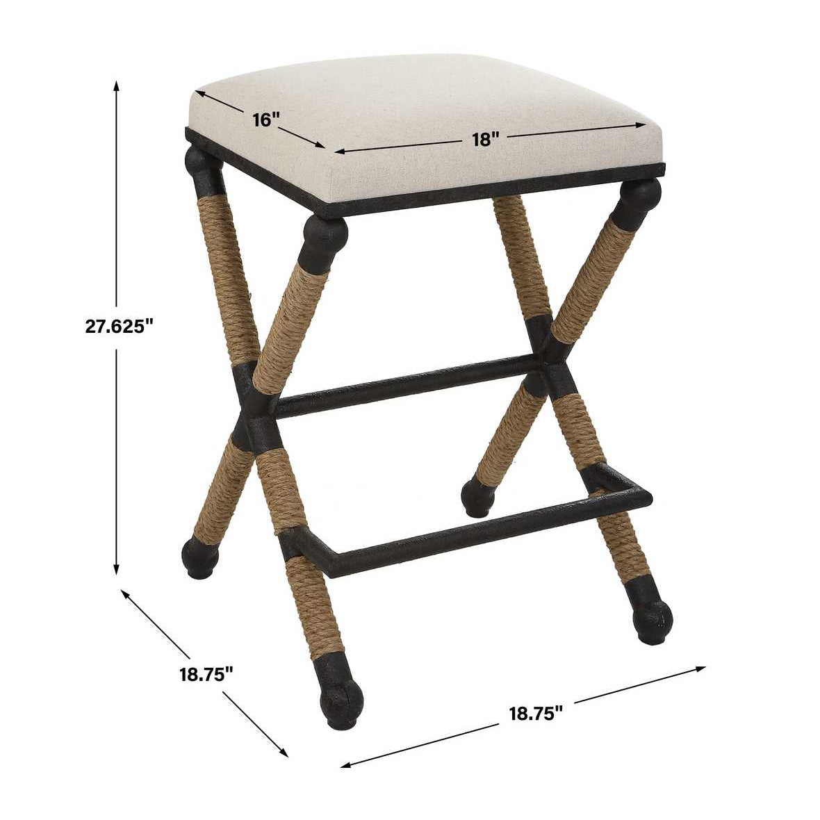Dimensions nautical counter stool.