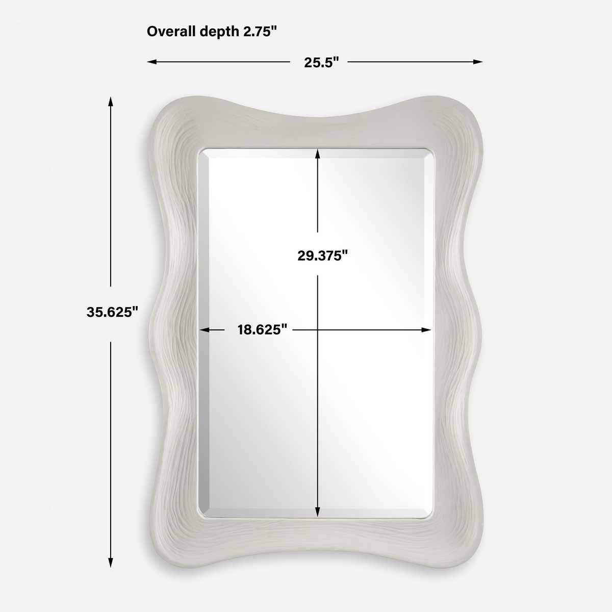White Wavy Mirror
