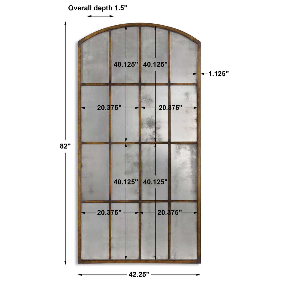Dimensions window pane mirror.