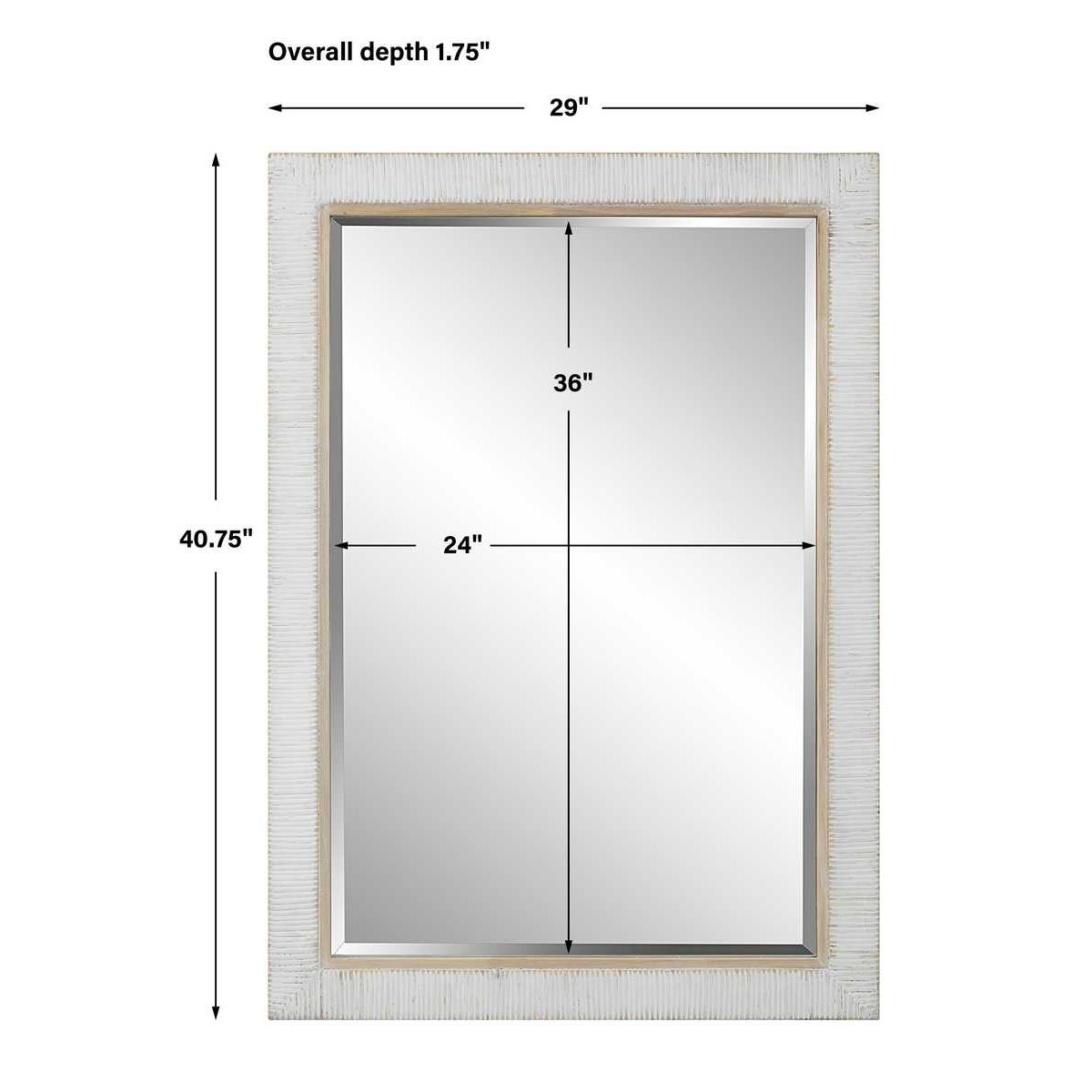 Mirror with White Wooden Frame