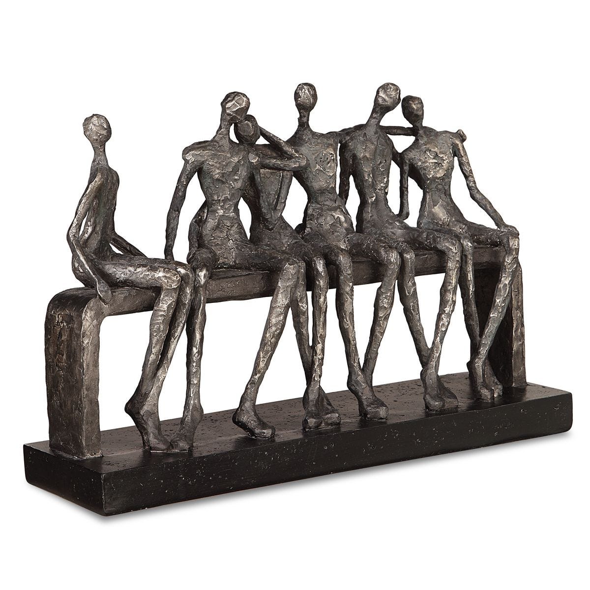 Sculpture of People - Aged Silver - Traditional