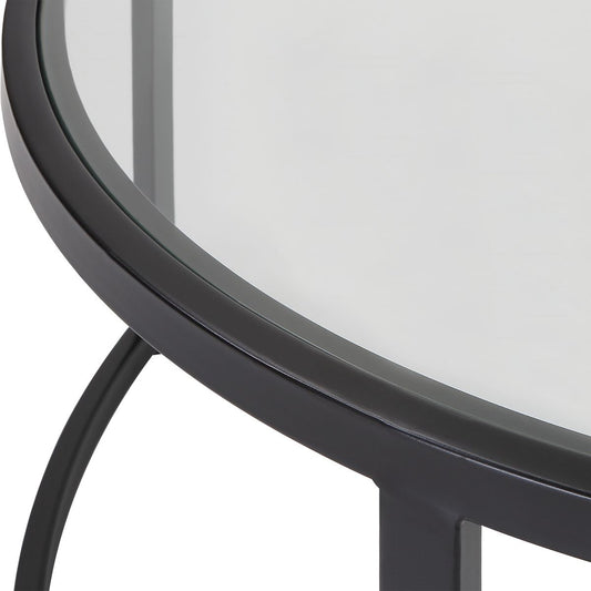 Glass nesting coffee tables.