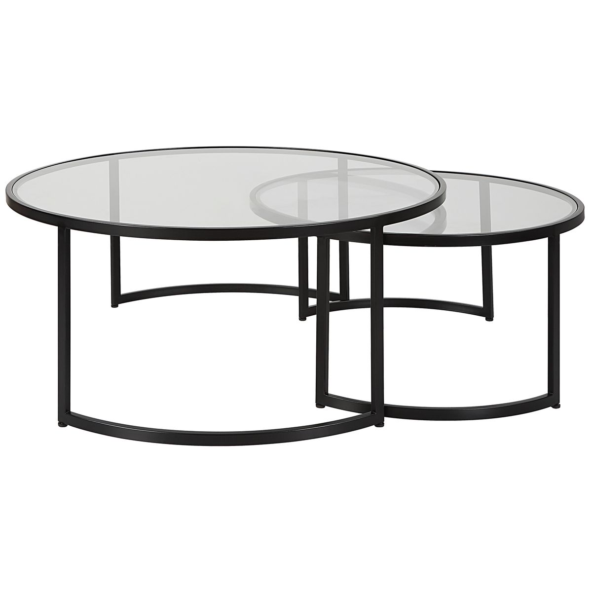 Glass nesting coffee tables.