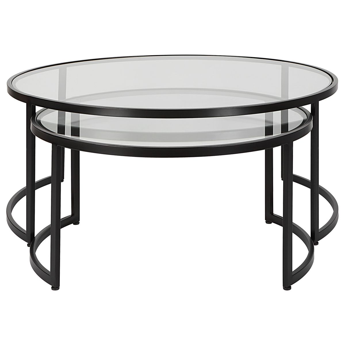 Glass nesting coffee tables.