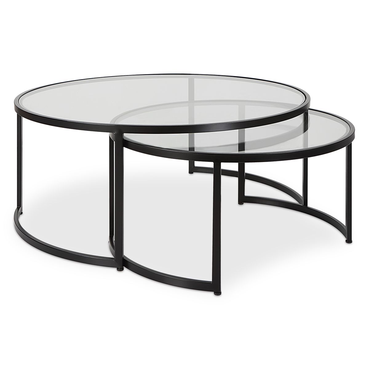 Glass nesting coffee tables.