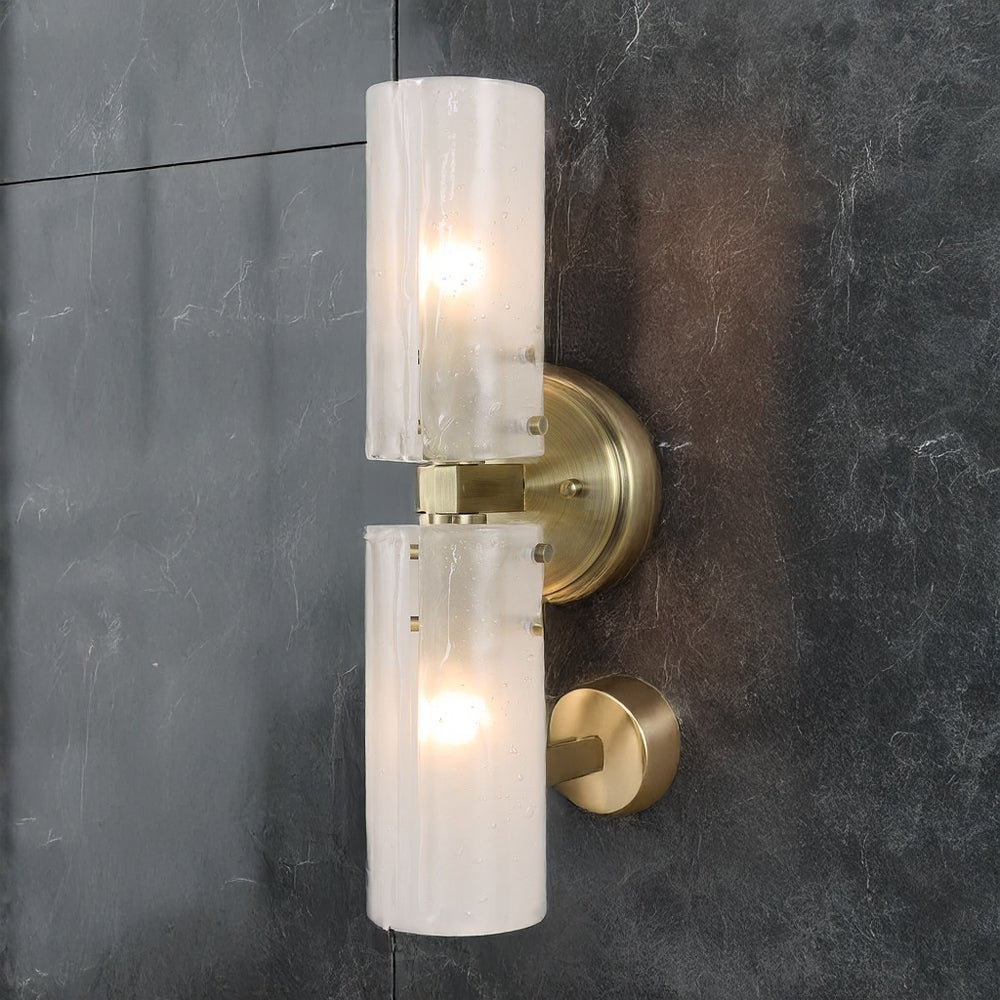 Gold bathroom walls sconce with glass.