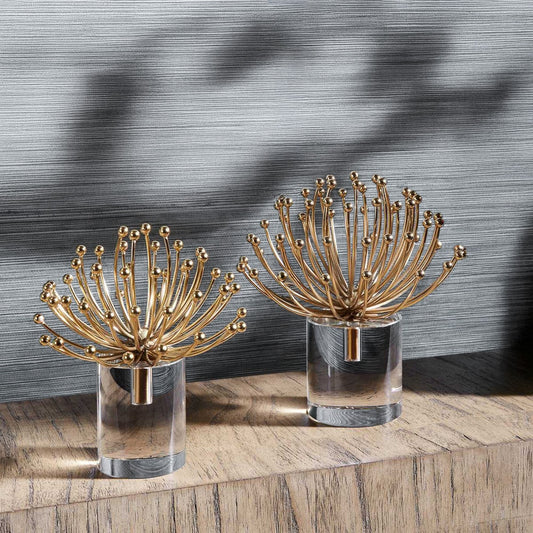 Gold Decorative Objects | Contemporary Sculpture | Set of 2