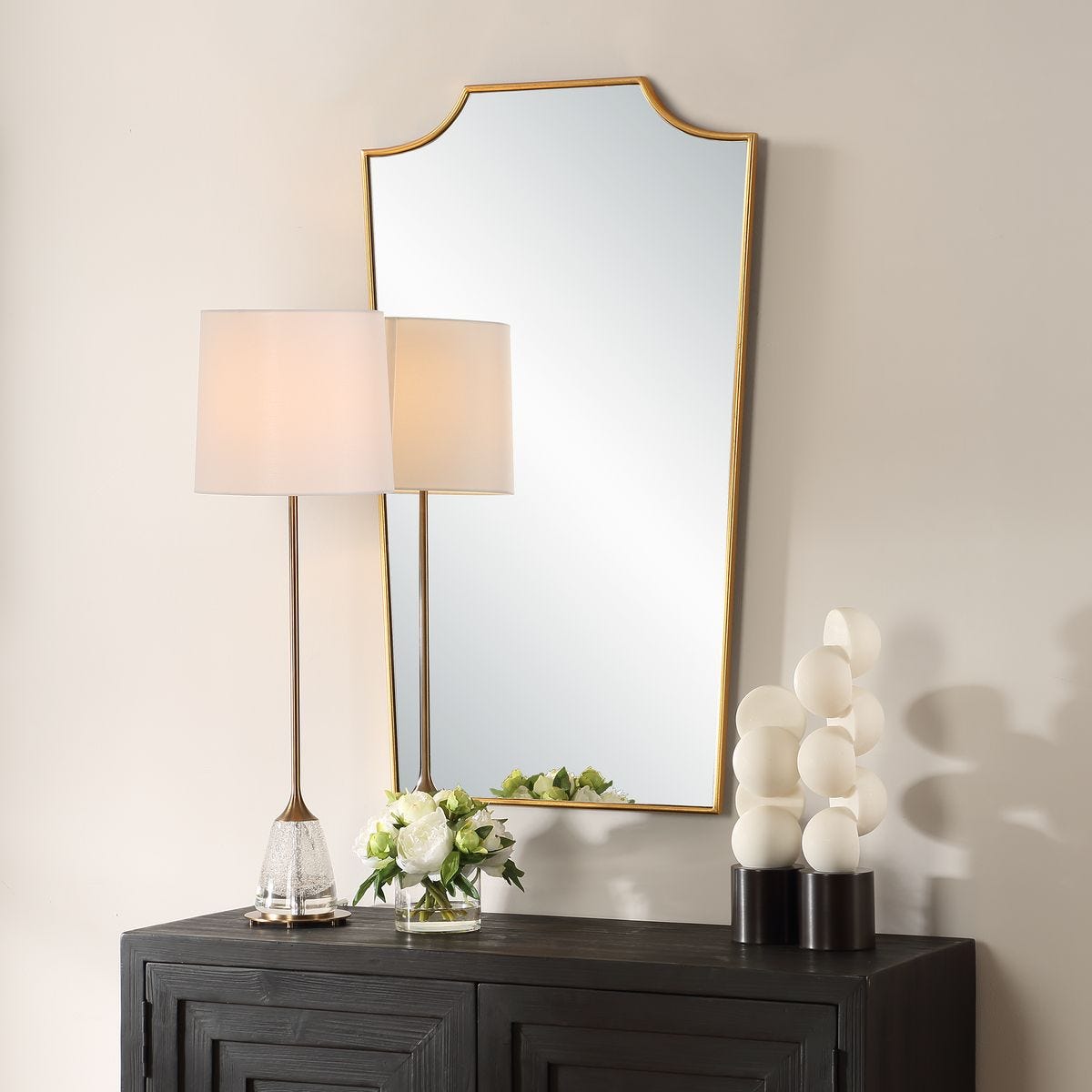 Gilded wall mirror.