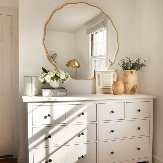 42 Inch Gold Scalloped Mirror.