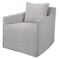 Gray Boucle Swivel Chair