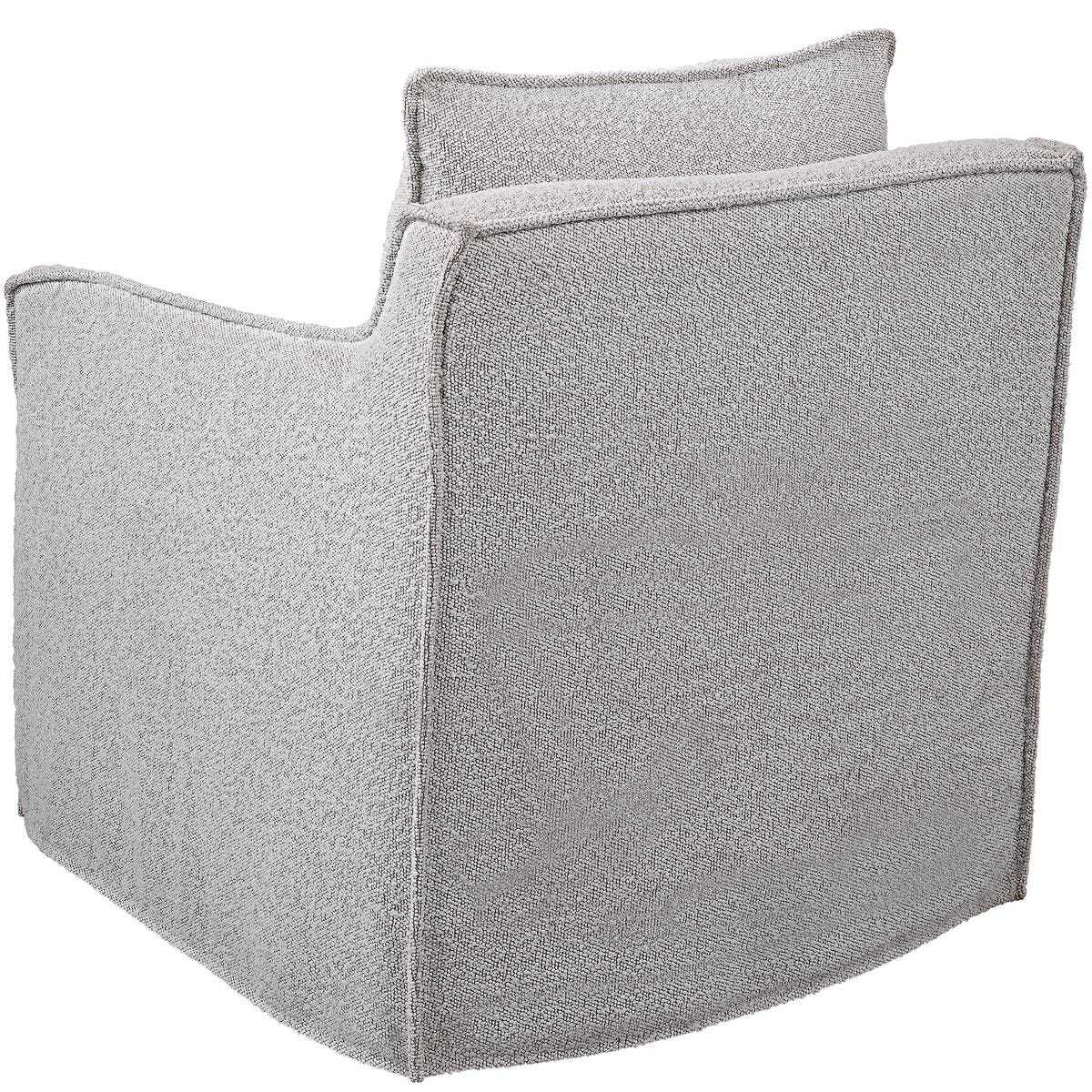 Gray textured armchair on a white background