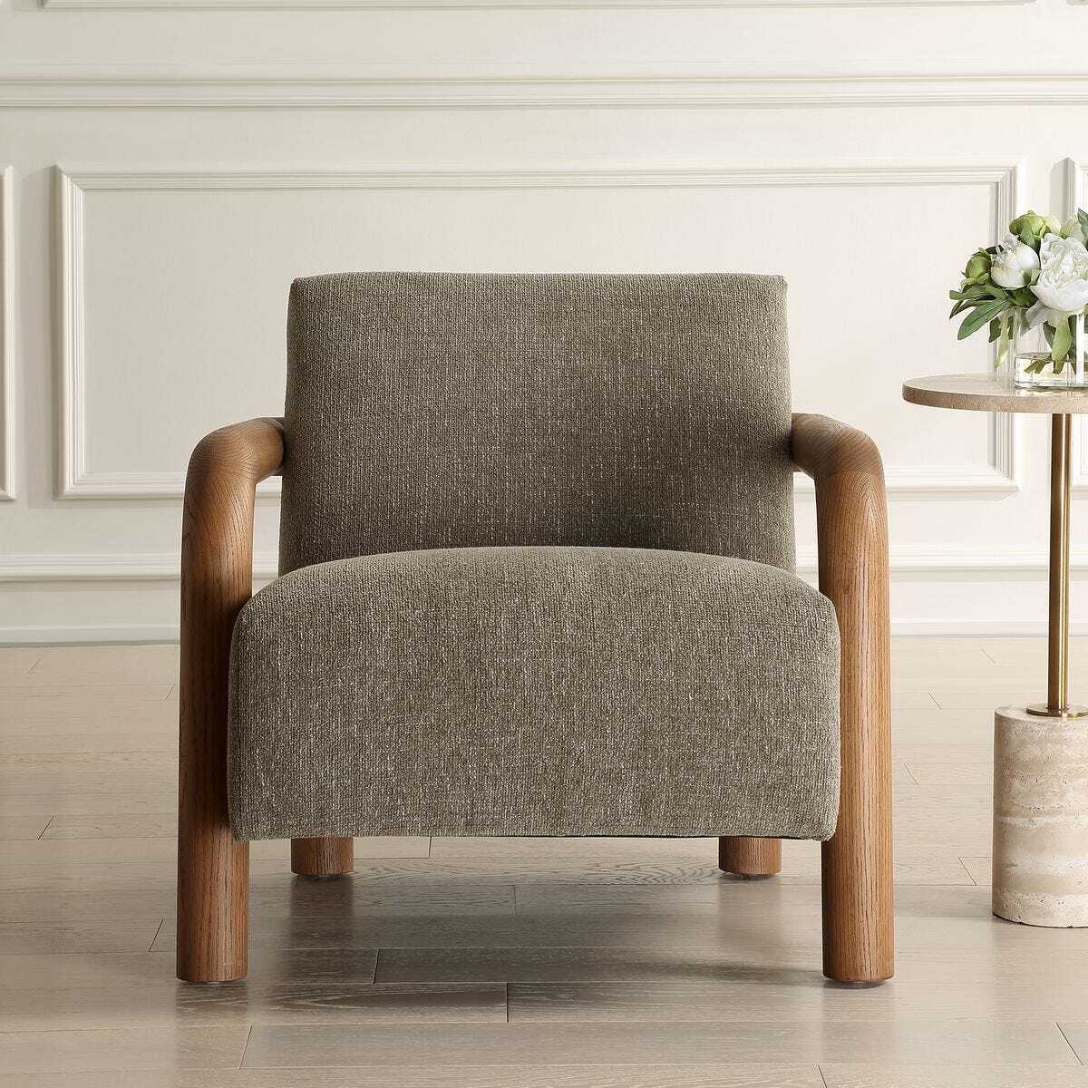 Grey Mid Century Accent Chair