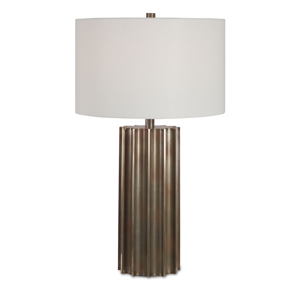 Gunmetal Fluted Table Lamp