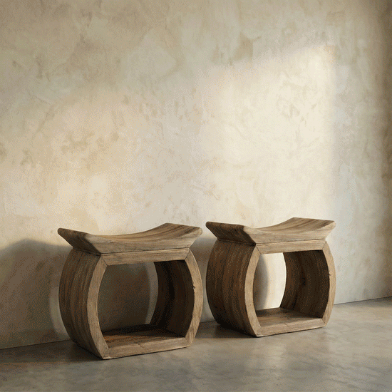 Rotating images of designer stools, mirrors, tables, and lamps.