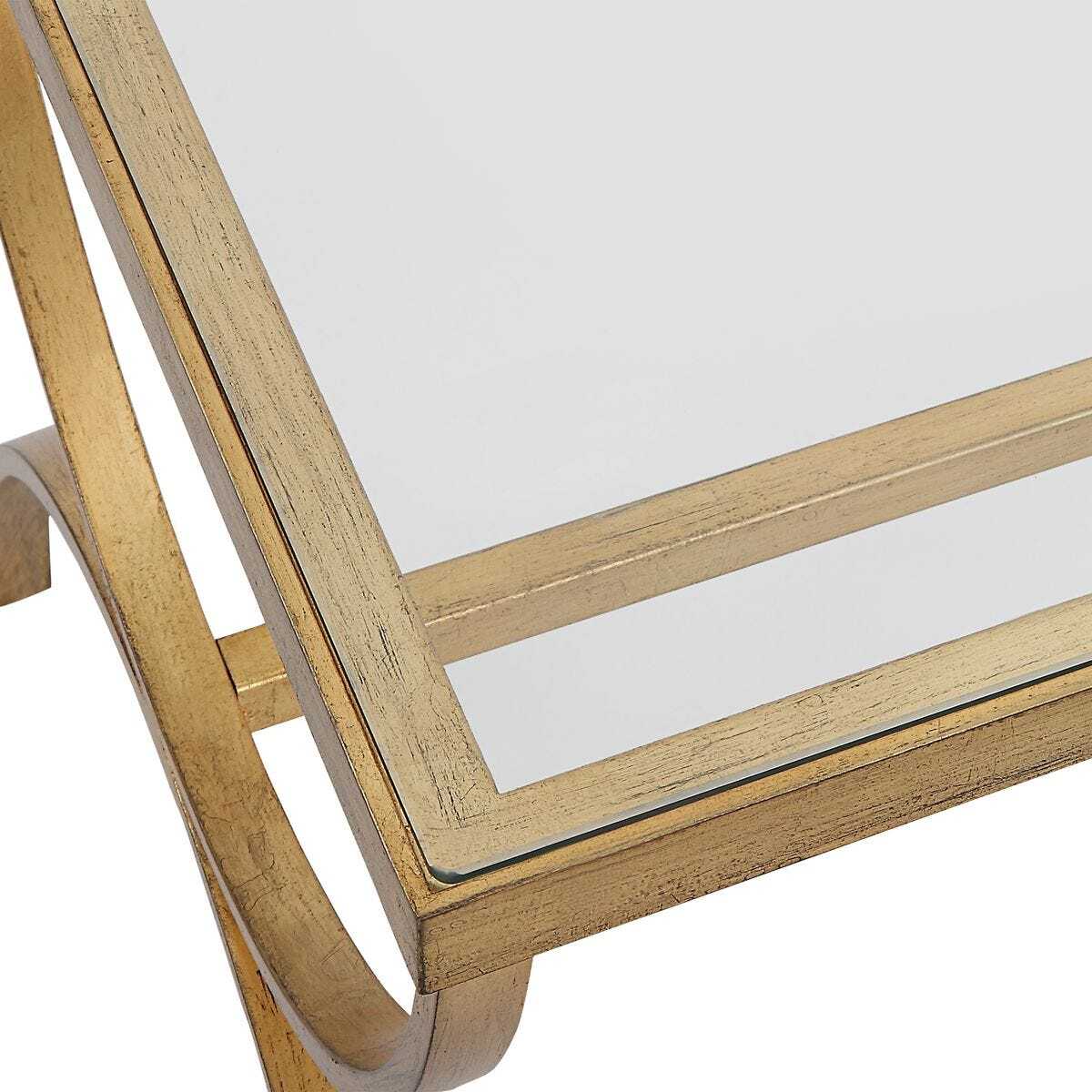 Wooden frame with glass top on a white background