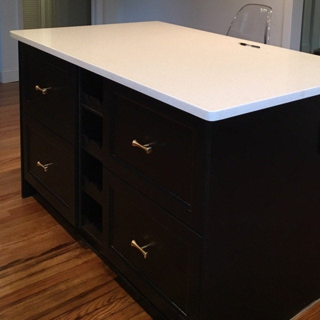 Satin Gold "Century" MCM 01 Drawer Pull - Cabinet Hardware