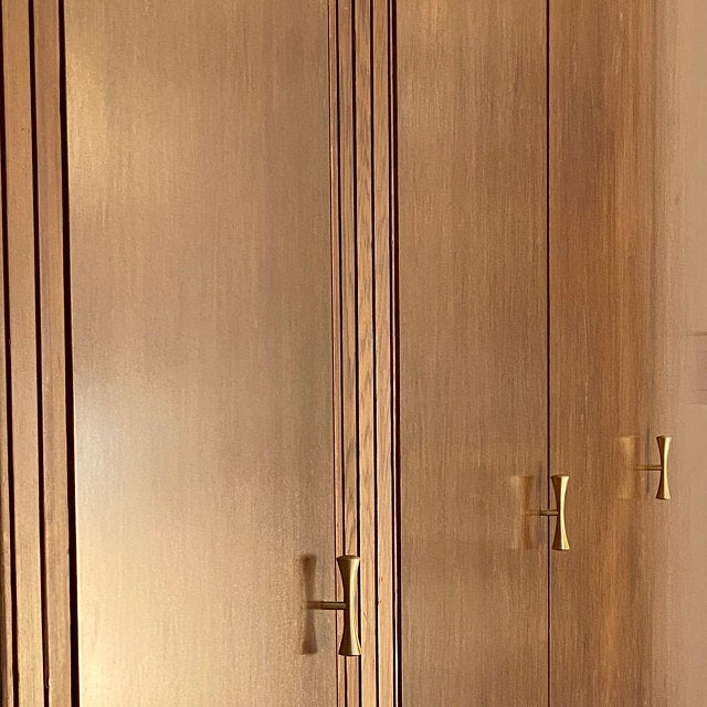 Satin Gold "Century" MCM 01 Drawer Pull - Cabinet Hardware