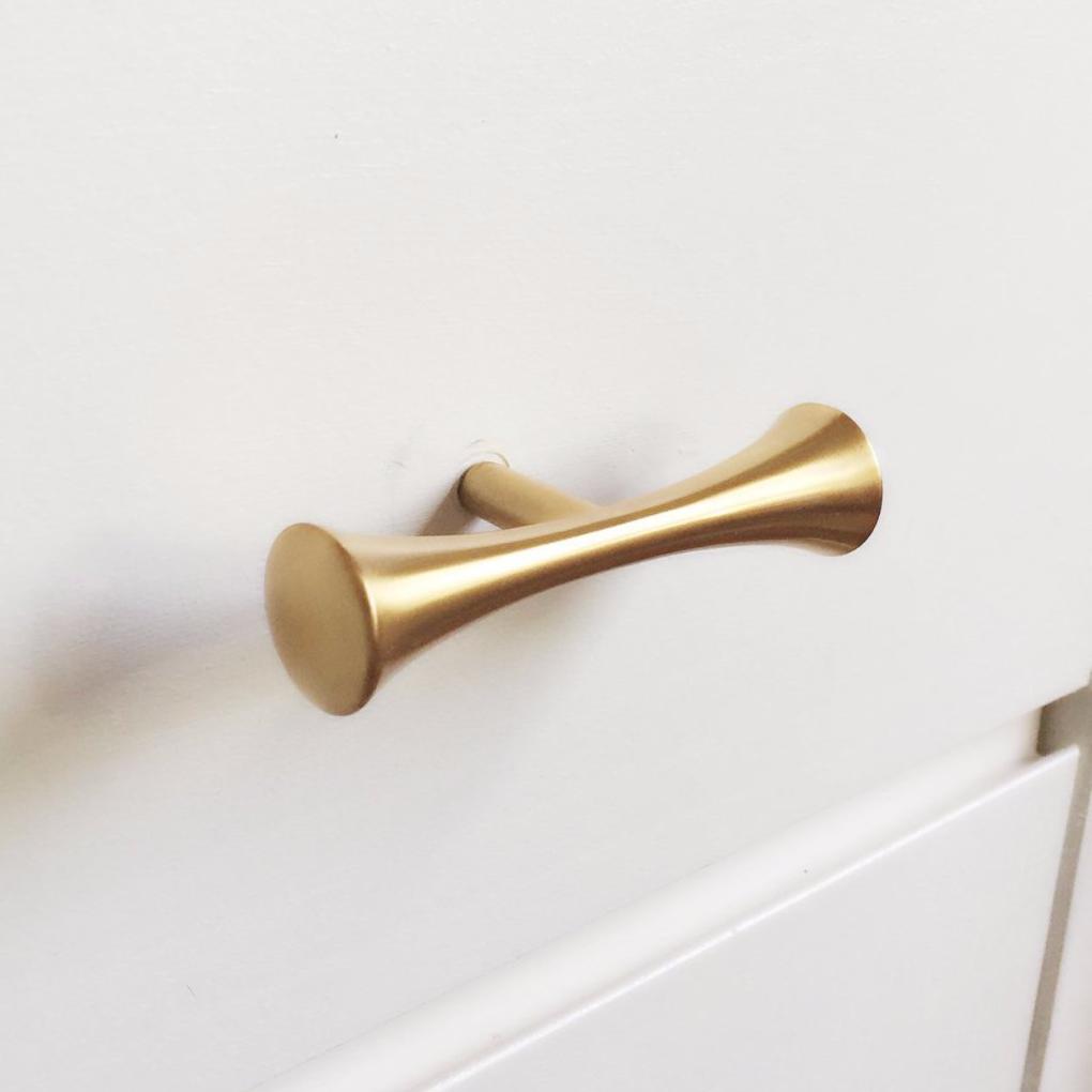 Satin Gold "Century" MCM 01 Drawer Pull - Cabinet Hardware