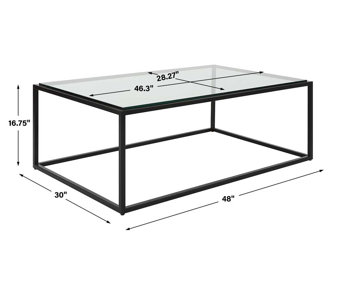 Modern Black Iron & Glass Coffee Table | Sleek Design | Versatile Style