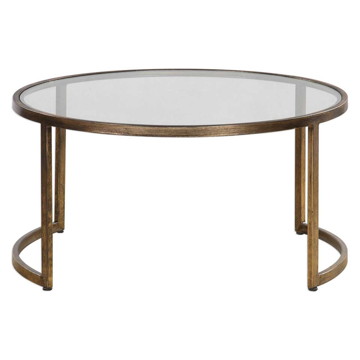 Luxurious Gold Nesting Coffee Tables | Hand Forged Iron | S/2