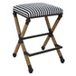 Coastal Counter Stool - Navy Striped Nautical Seat with Cushion