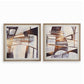 Framed Abstract Prints, Neutral Gray, Black, & Chestnut