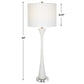 Ivory Buffet Lamp with Crystal and Nickel Accents