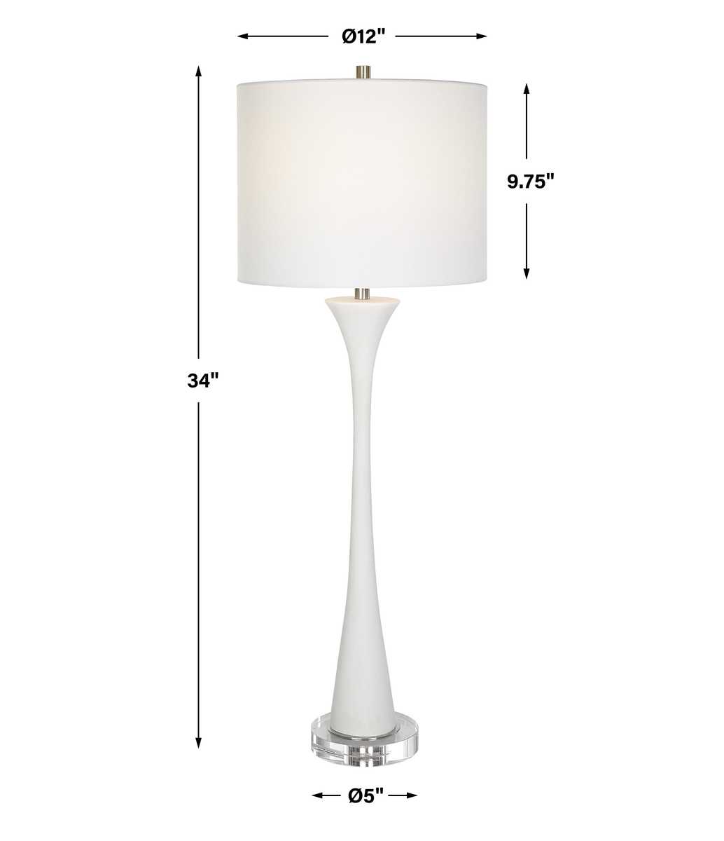 Ivory Buffet Lamp with Crystal and Nickel Accents